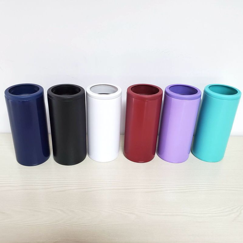 product 12oz Double wall 304 stainless steel thermos insulated vacuum beer cooler,Skinny Can Cooler