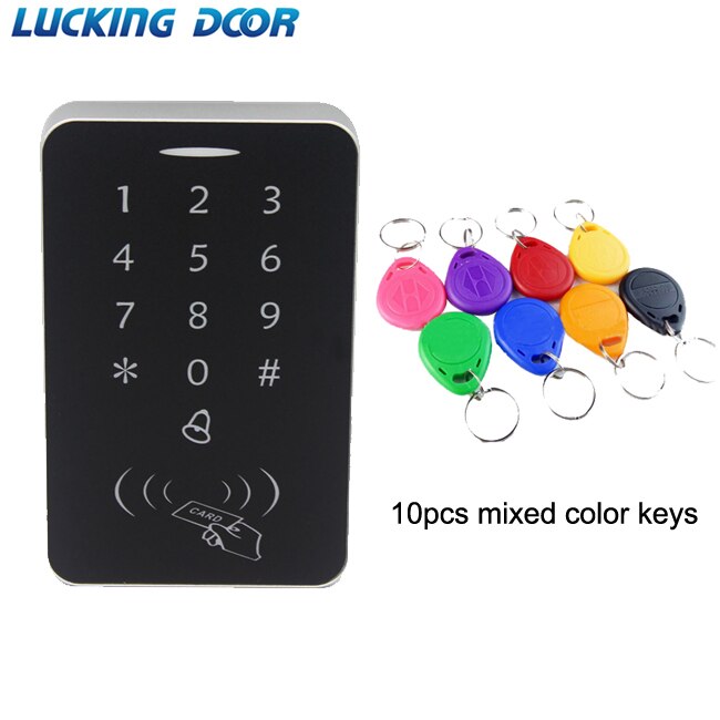LUCKING DOOR RFID Access Control System Security Proximity Entry Door Lock RFID/EM Keypad Card Access Control Door Opener: AC 10 ID Keys