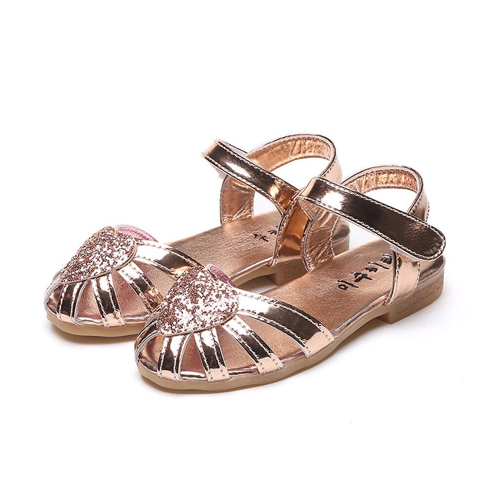 Børn baby piger blød sål sandaler småbørn sommer sko hjerte sandal: Rødbrun / 3