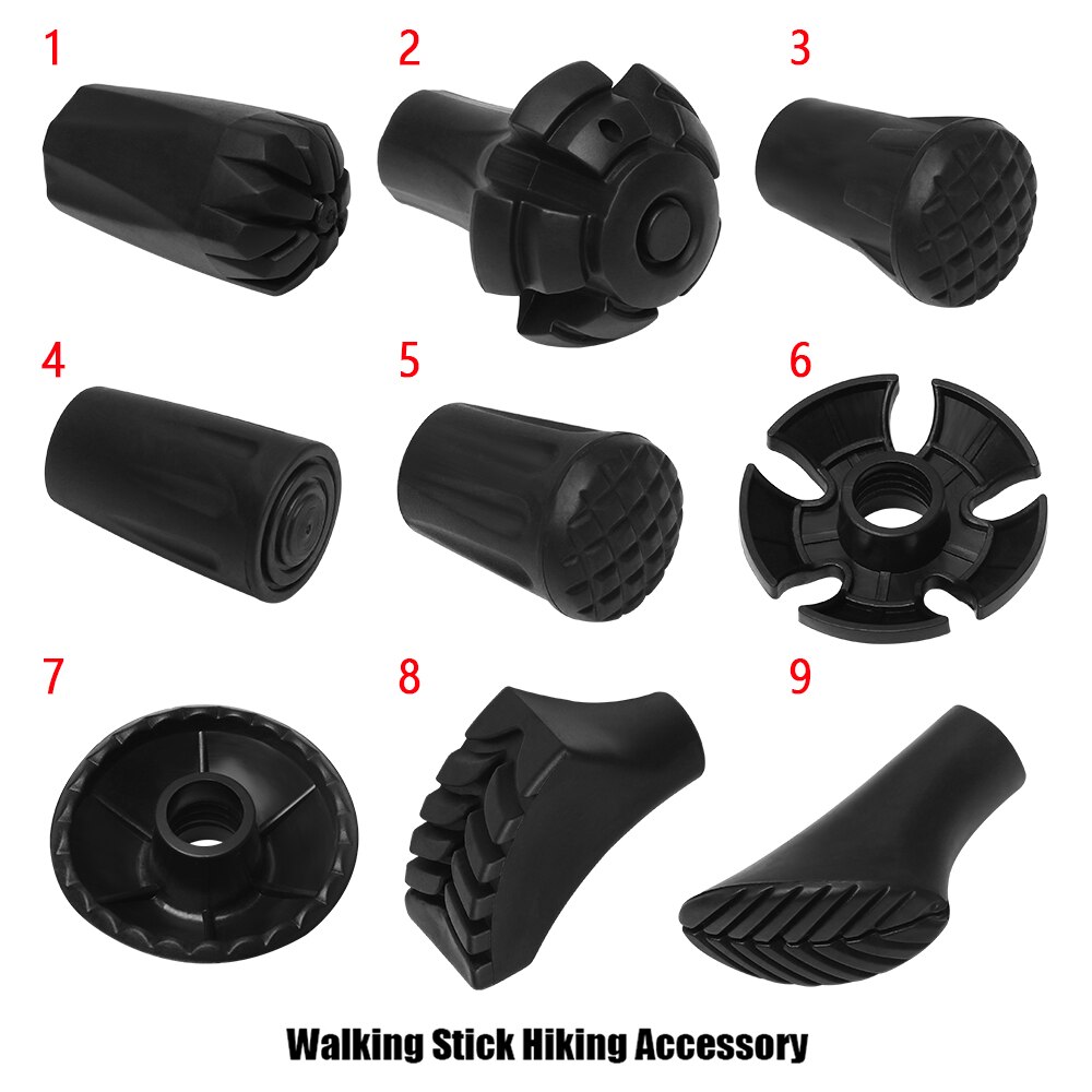 9 Styles Walking Sticks Tips Pole Replacement Tips Hiking Alpenstock Accessories Adjustable Walking Stick Head Protectors