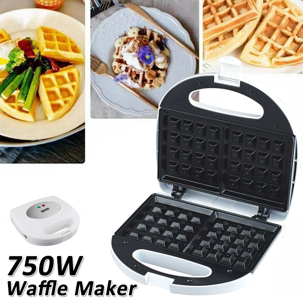750W Multifunction Electric Waffles Maker Stainless steel Sandwich Maker Machine Bubble Egg Cake Oven Breakfast Waffle Machine