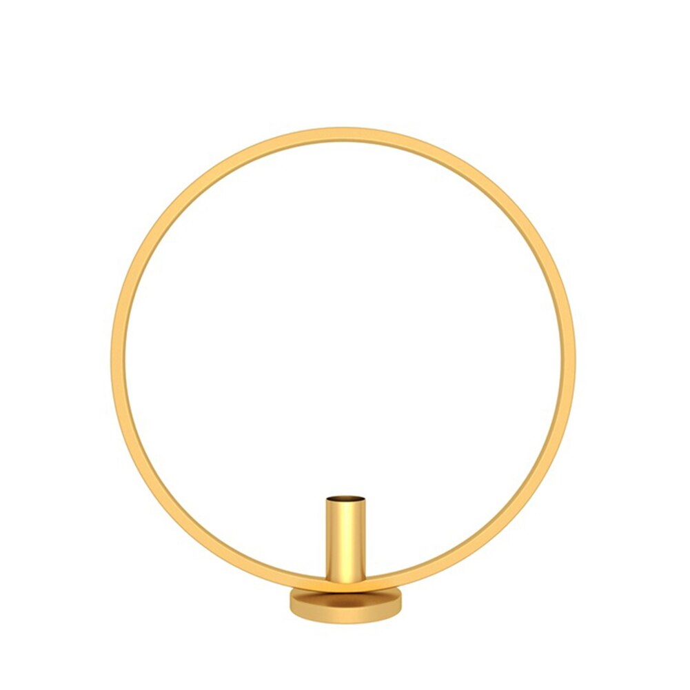 Fest bröllop hem matsal prydnad ljusstake ring form järn ljusstake: Gyllene / 23cm