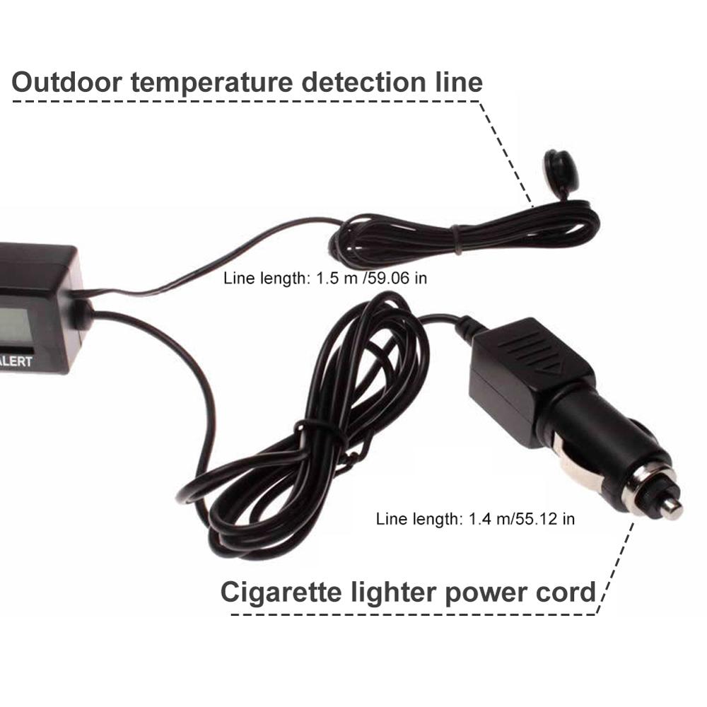 LED Vehicle Electronic Clock Internal and External Dual Temperature Vehicle Voltage Alarm Display