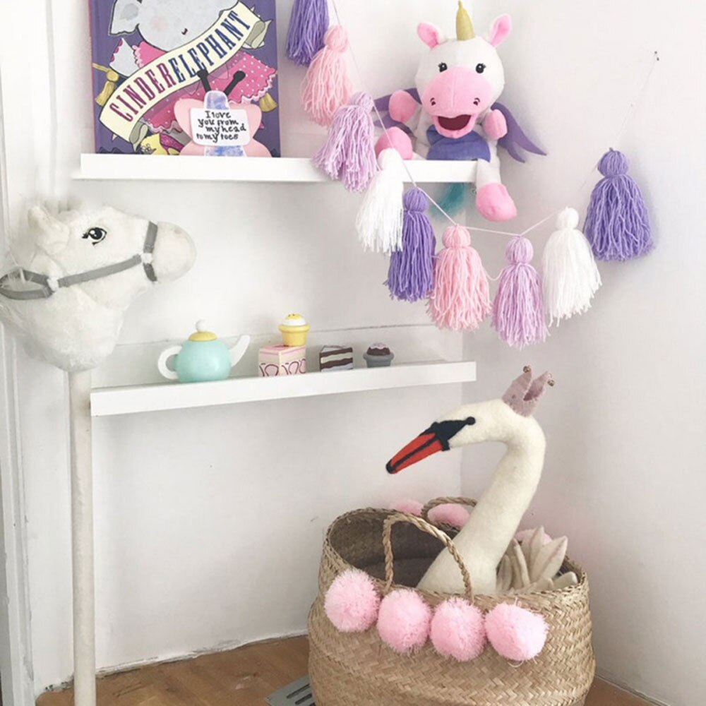 1Set Mixed DIY Wool Tassel Garland String Tassels Wall Handmade Hanging Ornaments Children Rooms Kids Birthday Party Home Decor