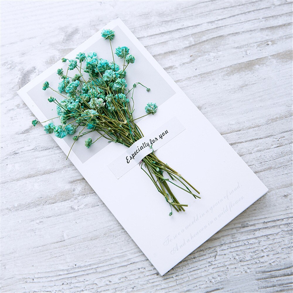 5pcs/set Retro Dry Flower Letter Papers Envelope Wedding Invitation Card Paper Handmade Greeting Card Letter Writing Paper: green