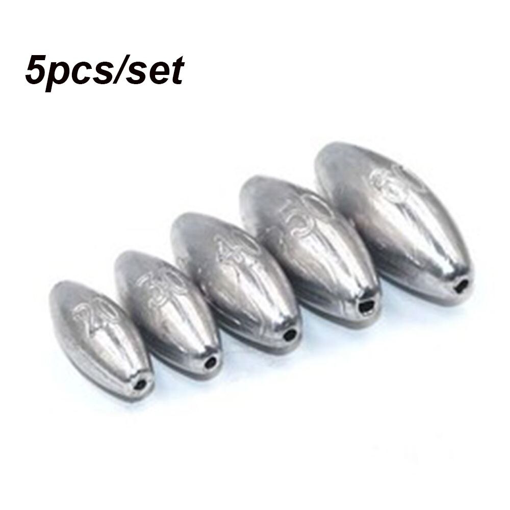 Plomos de pesca en forma de aceituna, 5 piezas, 3/5/8/10/15/20/30/40g, con apertura de peso adicional, Conector de gancho