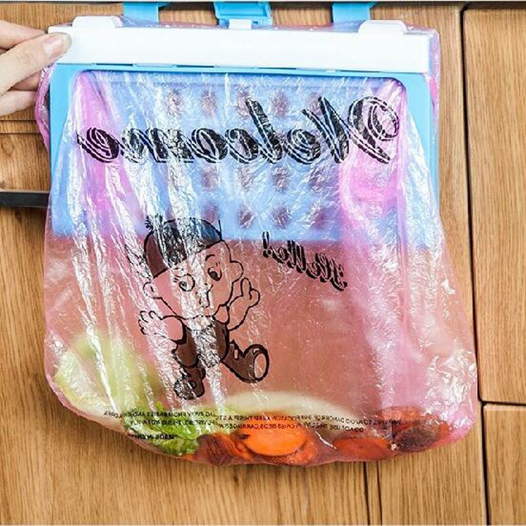Plastic Trash Rack Portable Hanging Organizer Trash Bag Holder