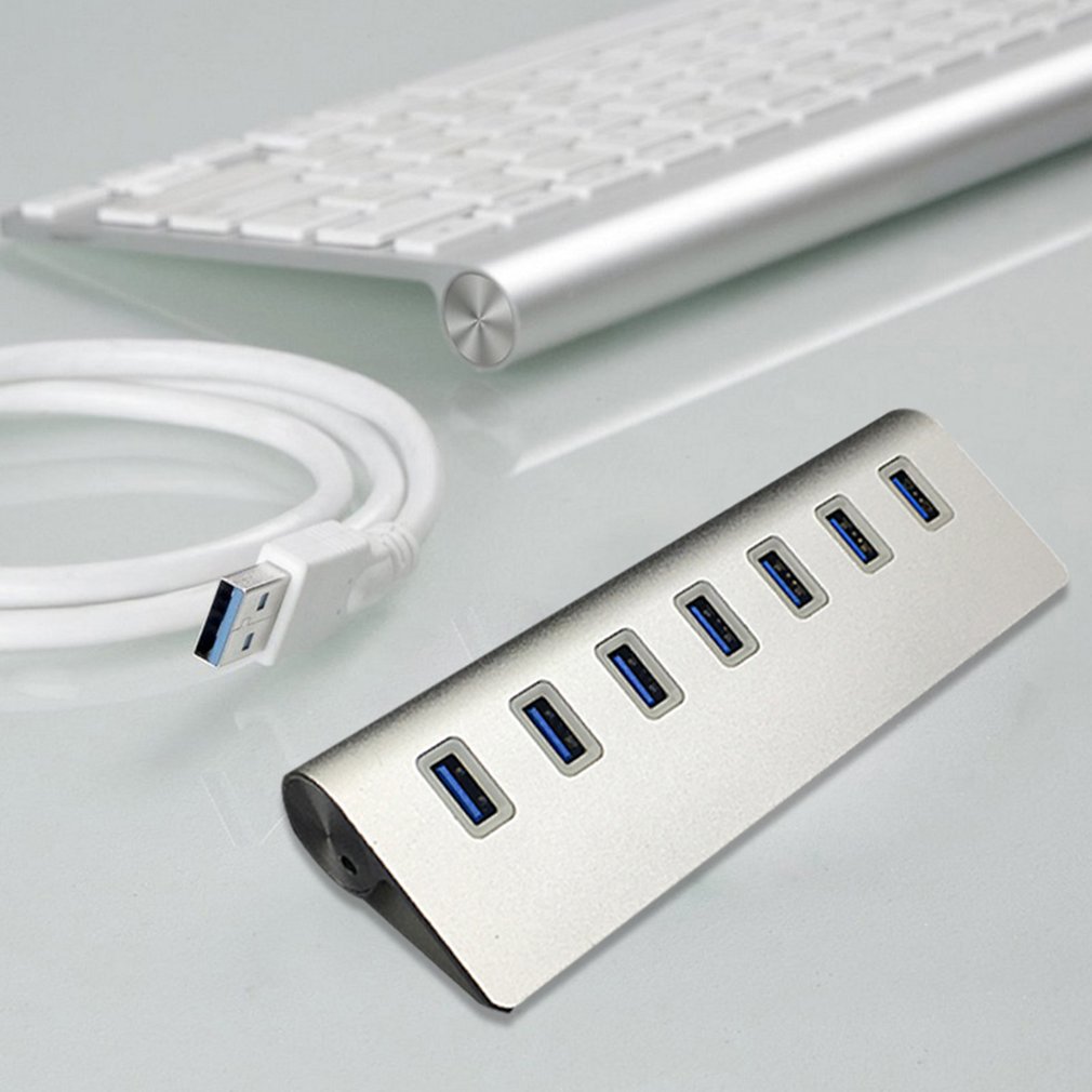 7 Port Aluminum USB 3.0 HUB 5Gbps High Speed Power Adapter Multi USB 3.0 Hub USB Splitter For PC Laptop