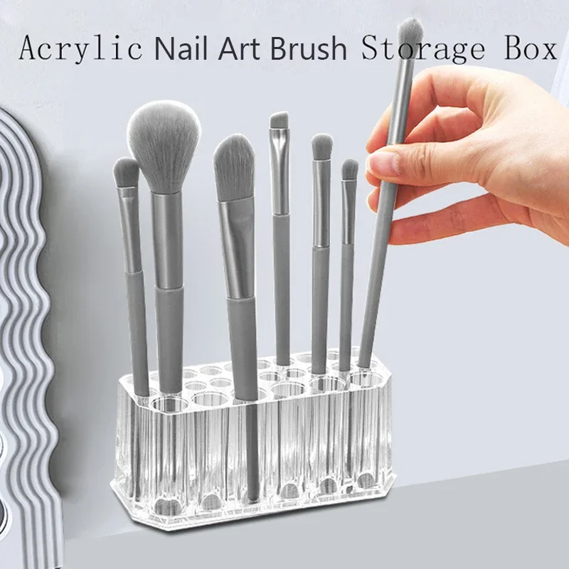 Nail Brush Organizer Makeup Brushes Holder Desk Cosmetics Pen Eyelash Tweezer Storage Rack Nail Tools Display Stand Rack Box