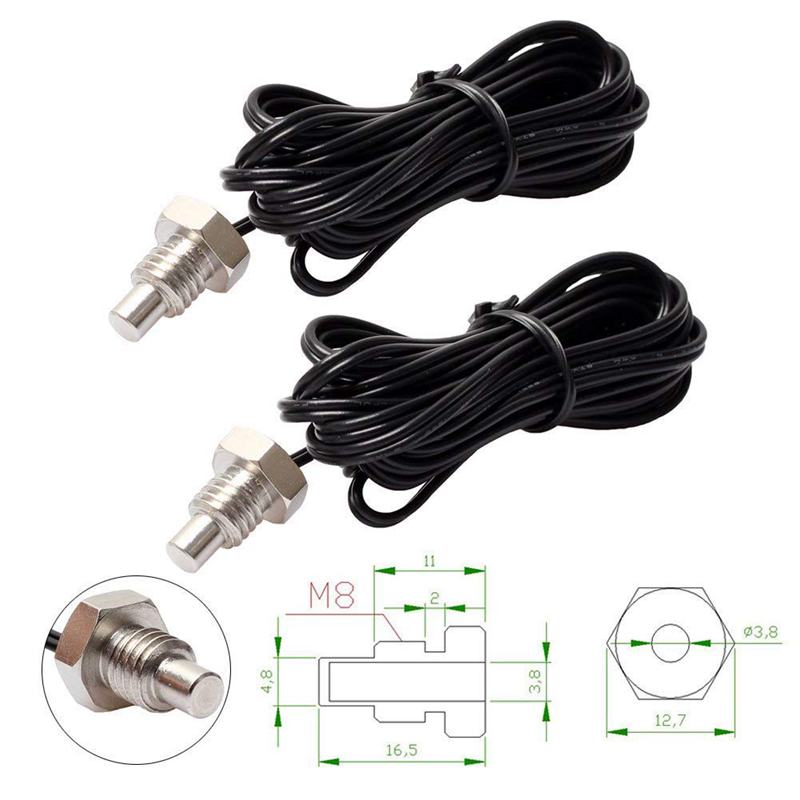 2 Pcs Ntc 10K M8 Thermistor Temperatuursensor Met Draad Sonde Kabel Installatie