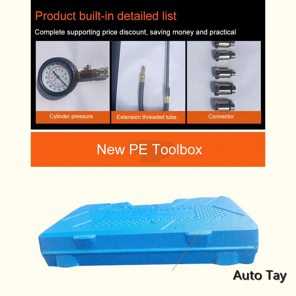 Compression Tester Professionelle Benzin Benzin Motor Zylinder Compression Tester Kit Zylinder Tester Mit M10 M12 M14 M16 M18