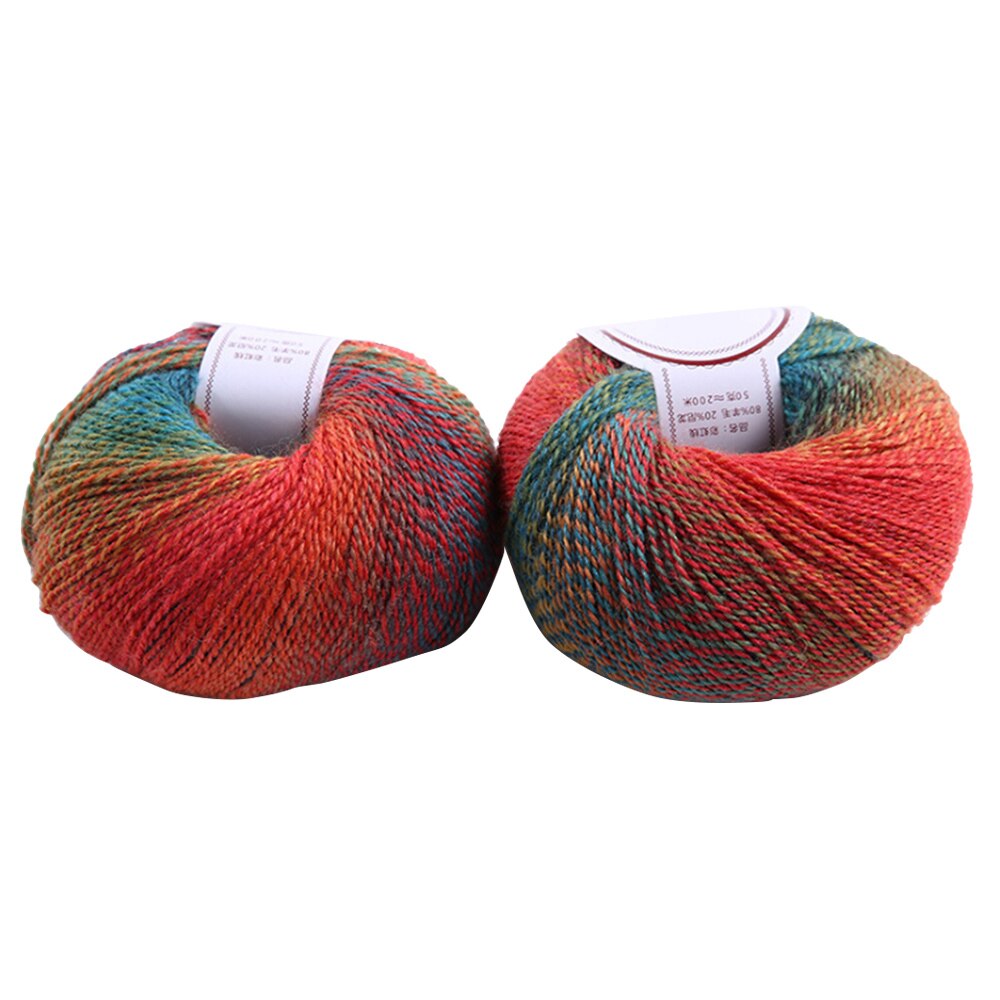 Chunky Pure Wool Ball Rainbow Colorful Knitting Crochet Yarn Craft for Sewing Autumn winter sweater Cloth Hand-knitted Yarn: 10