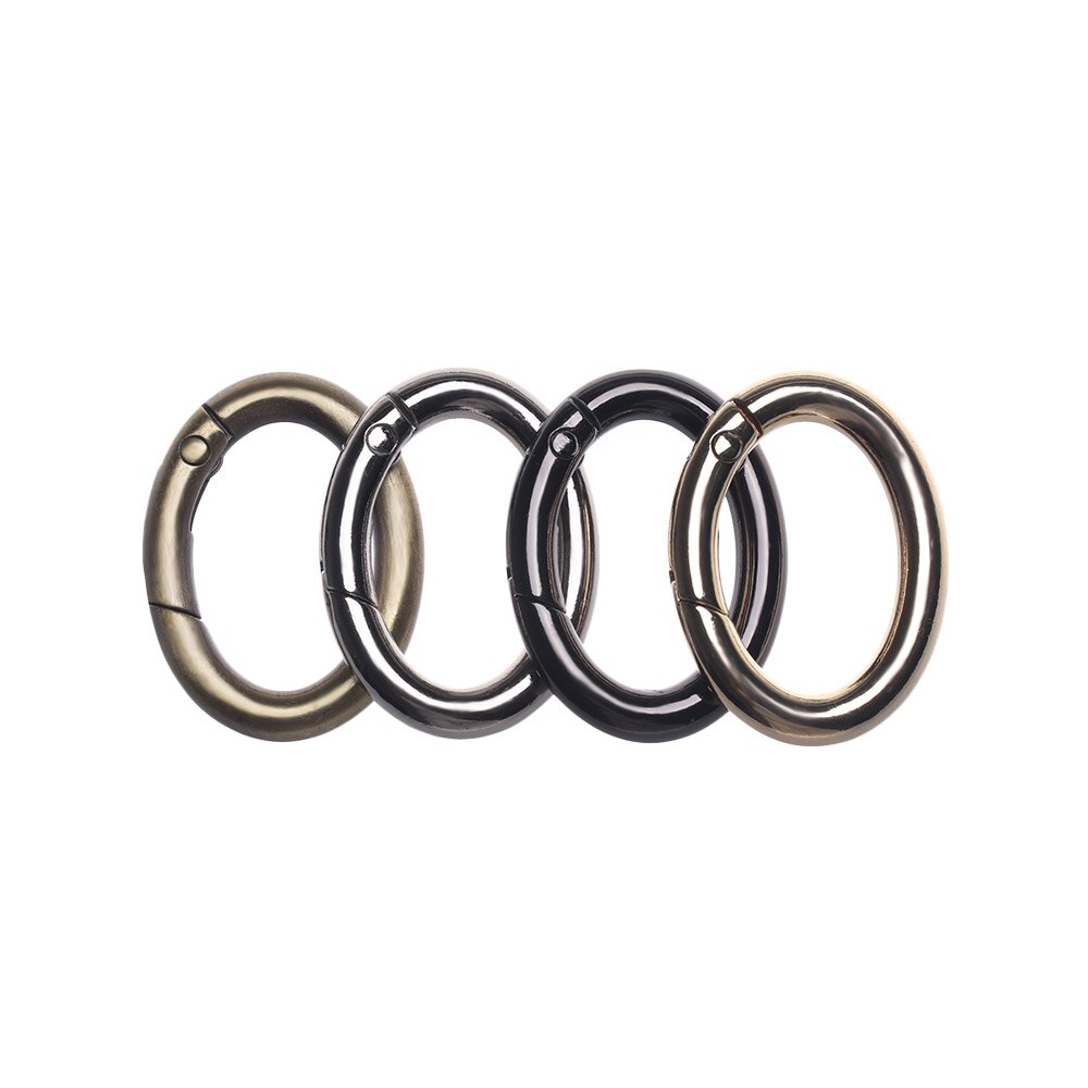 2PCS Zinc Alloy Plated Gate Spring Oval Ring Buckles Clips Carabiner Purses Handbags Oval Push Trigger Snap Hooks Carabiners