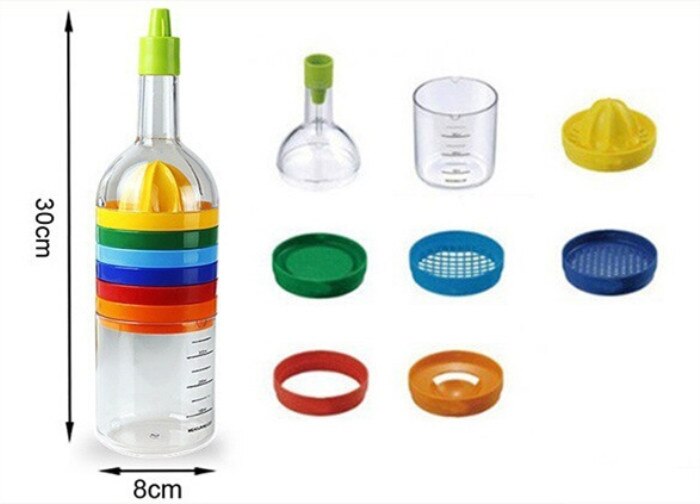 Multi Usage 8-In-1 Kitchen Tool Multipurpose Kitchen Gadget Practical Multifunctional Kitchen Utensil Maker Tools Bottle