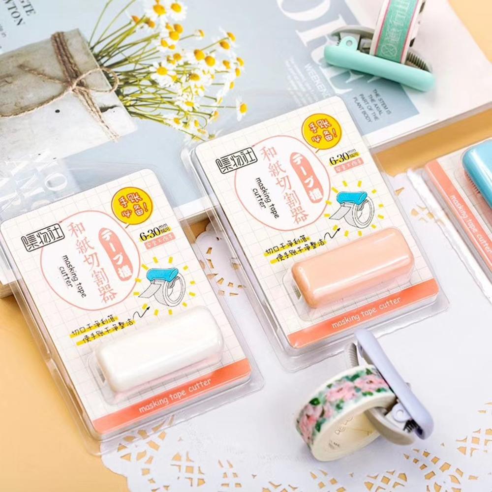 Útil y cortador de cinta Washi, Mini dispensador de cinta Washi, cortador portátil de plástico para oficina y Cinta adhesiva, suministros escolares Kawaii