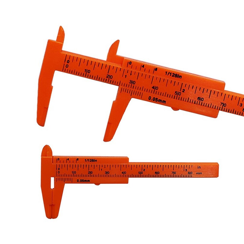 80mm Mini Plastic Sliding Vernier Caliper Aperture Depth Diameter Measure Tools DIY Woodworking Plumbing Tool Ruler Micrometer D: 2