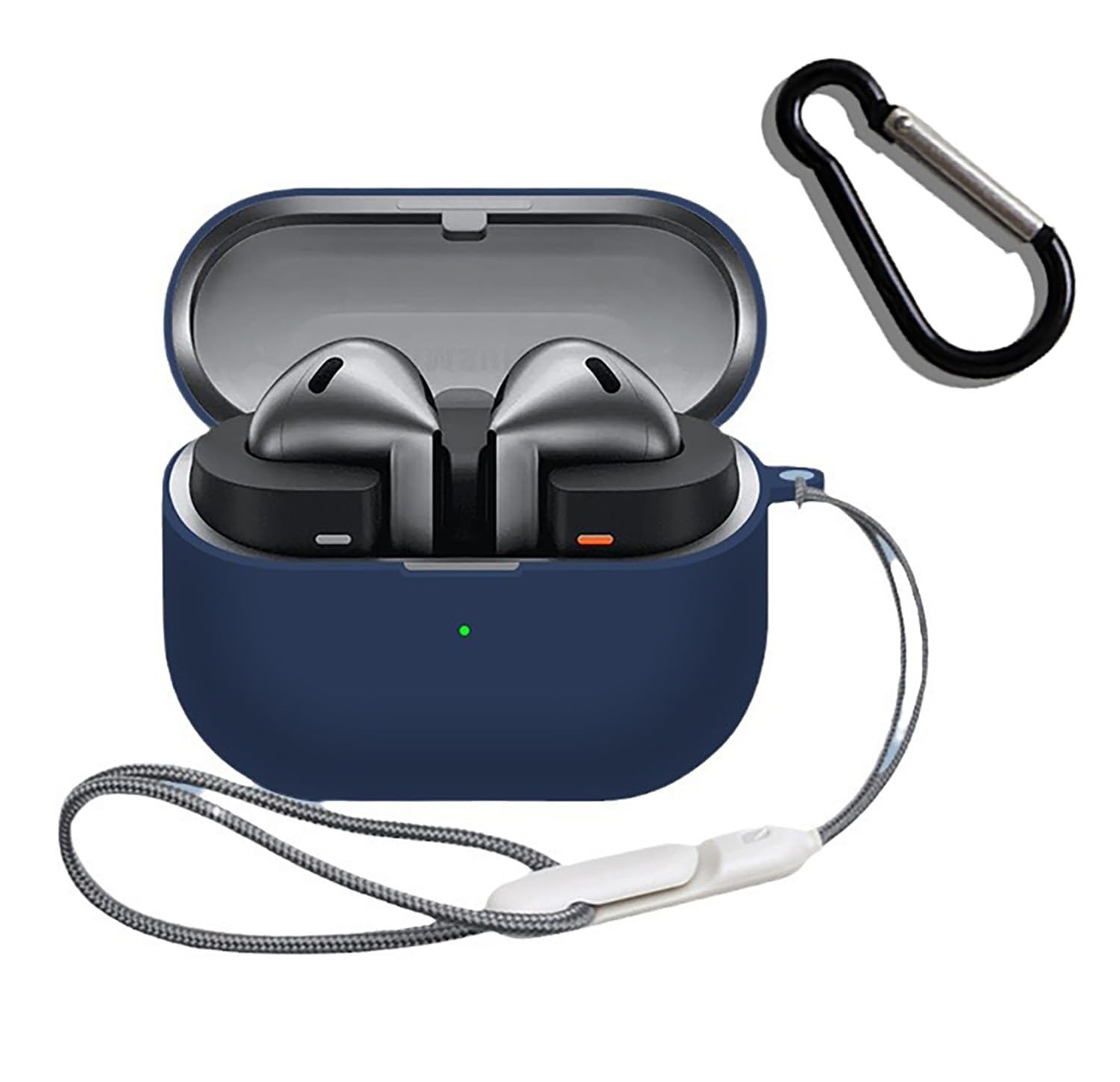 Voor Samsung Galaxy Buds 3 Case & Galaxy Buds 3 Pro Case Zachte siliconen beschermhoes voor Galaxy Buds 3 Accessoires met Lanyard: 3XS / Kaki