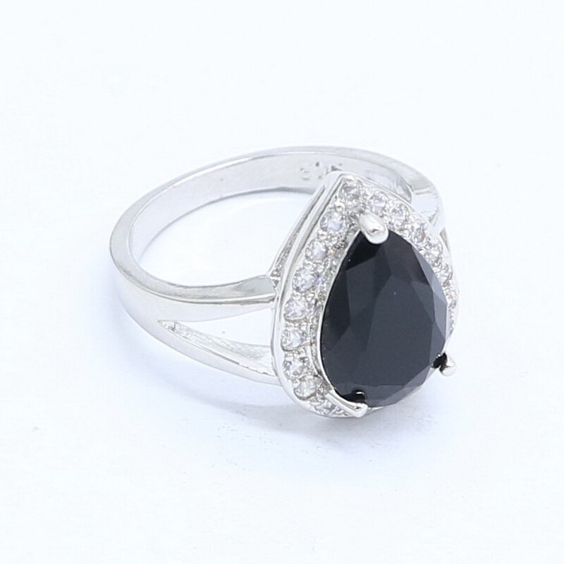 Water Black Topaz Green 925 Zilveren Ring Voor Vrouwen Bridal Sieraden Gratis