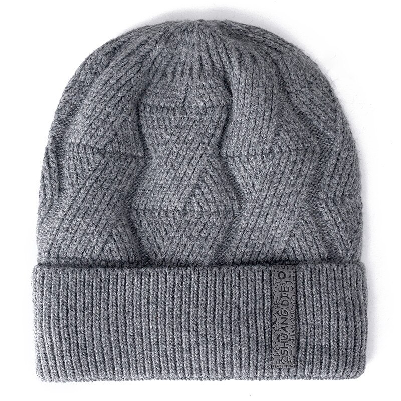 Vinterhuer til mænd twist varm skibeanie uld og bomuldsblanding afslappet strikhue