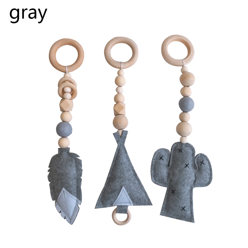 Jouet de gymnastique nordique pour bébés | Jouet avec anneau, cadre en bois, porte-vêtements, , décor pour chambre d'enfants A10: A-Gray Toys
