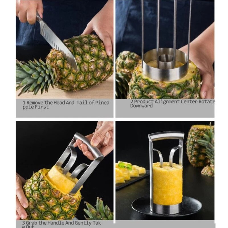 Máquina peladora de piña de acero inoxidable, cortador de fruta de , utensilio de cocina para cortar fruta