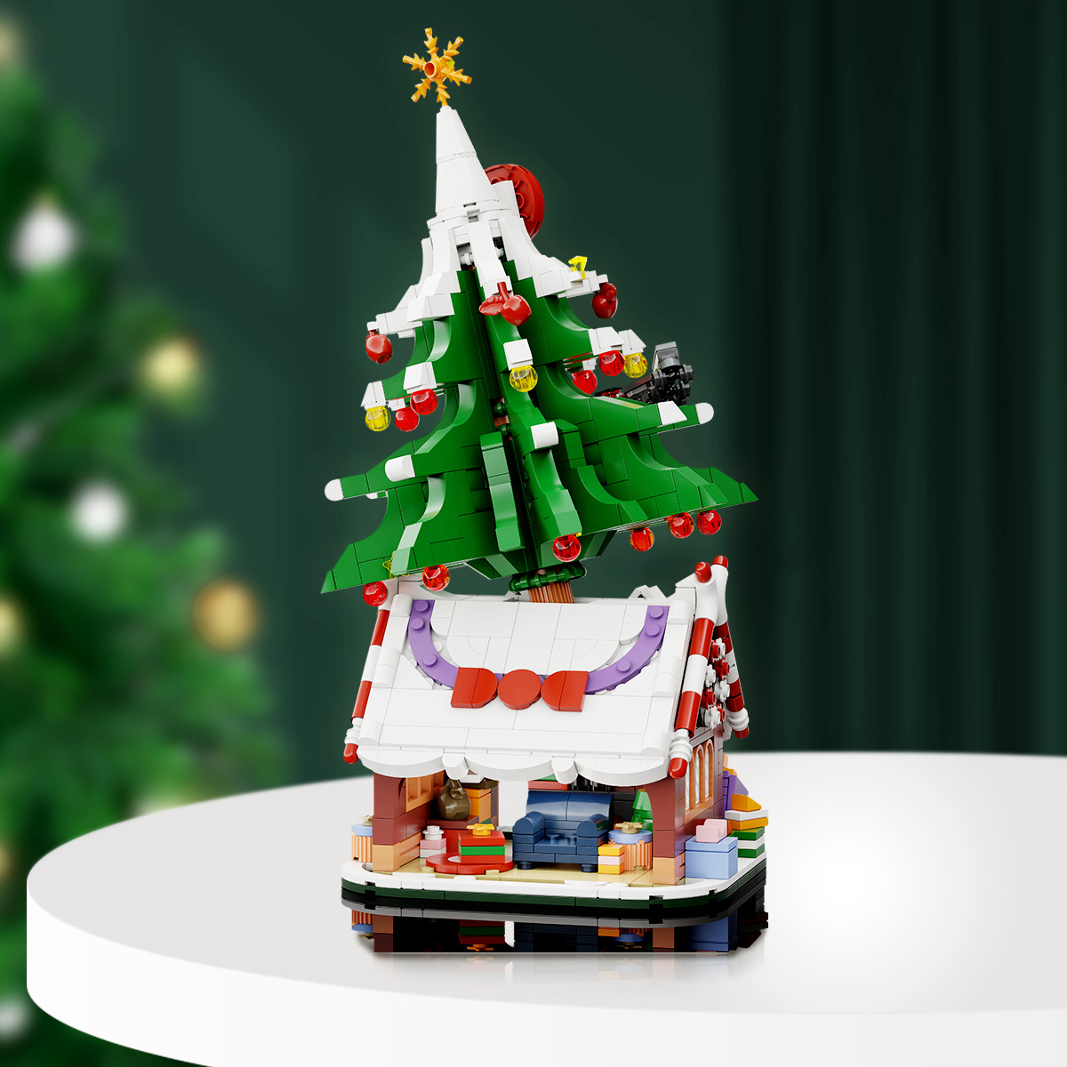 Christmas Tree House Building Blocks Christmas Decorative Ornaments Assembly Building Block Toys Christmas