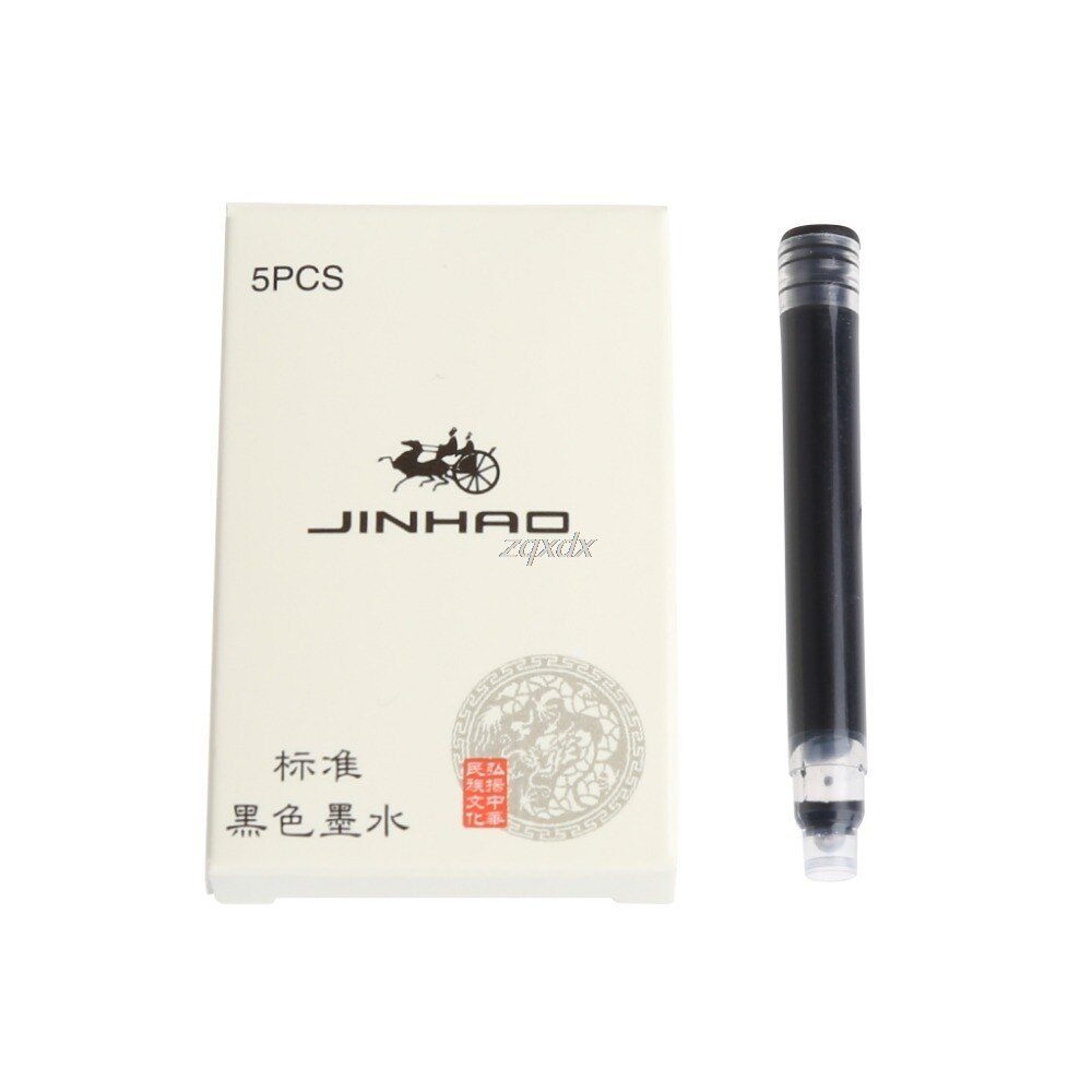 5Pcs JinHao Ink Cartridges Fountain Pen Refill in Black/Blue Writing Tool Whosale