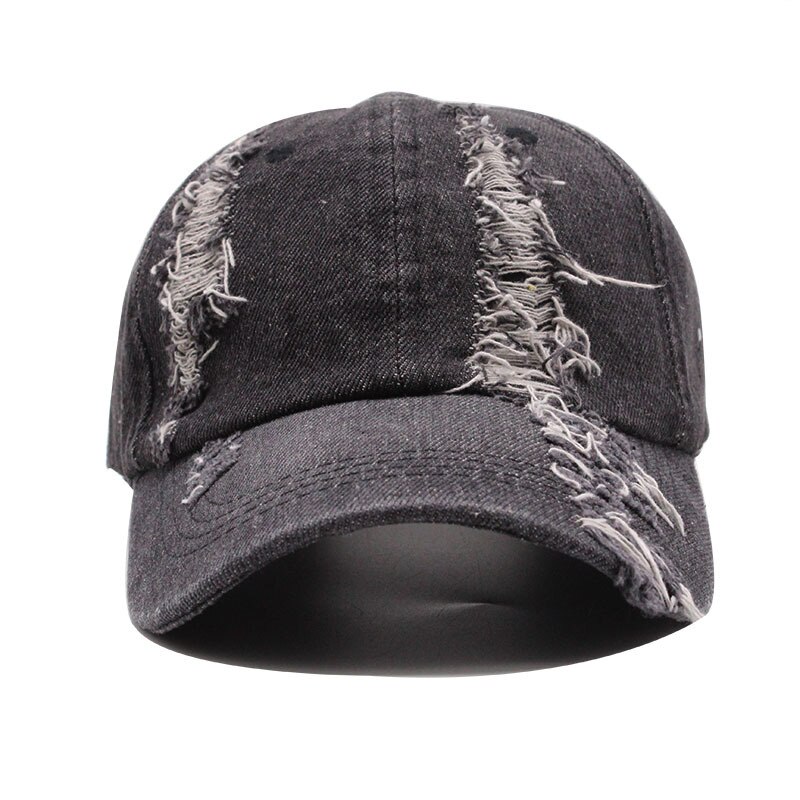 Casquettes de baseball lavé coton troué couleur unie hiver automne femmes chapeaux sports de plein air protection solaire casquette de baseball hommes