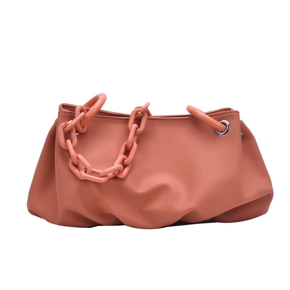 Bolso de hombro de verano para mujer, bolso sencillo de Color liso, bolso de mujer de de , bolso de citas para mujer joven, bolso de diario azul: Naranja