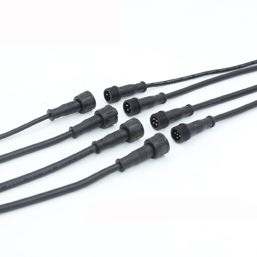 2Pin 3Pin 4Pin Male to Female Led Connector IP67 20CM Waterproof Wire Led Connector Black Cable 2Pin 3Pin 4Pin Jack