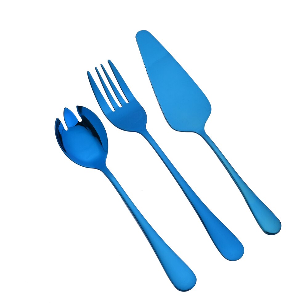 Western Stainless Steel Serving Spoon Restaurant Public Cutlery Soup Ladle Colander Fork Shovel Rainbow Distributing Spoons