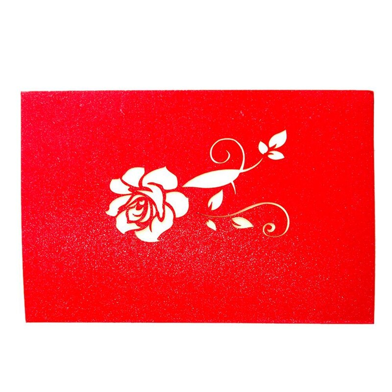 2 pièces carte de voeux rouge: 1 pièces 3D paon-Up carte d'anniversaire pour femme mari enfants carte & 1 pièces 3D -Up Rose merci