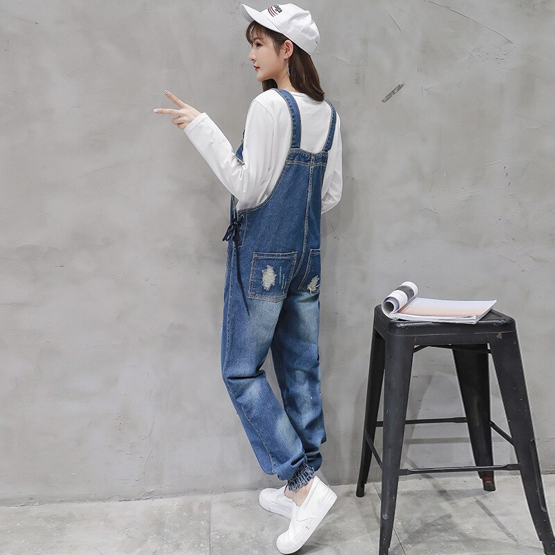 Denim Maternity Strap Jeans Trousers Suspenders Pants for Pregnant Women Overalls Jumpsuits Pregnancy Clothing Plus Size