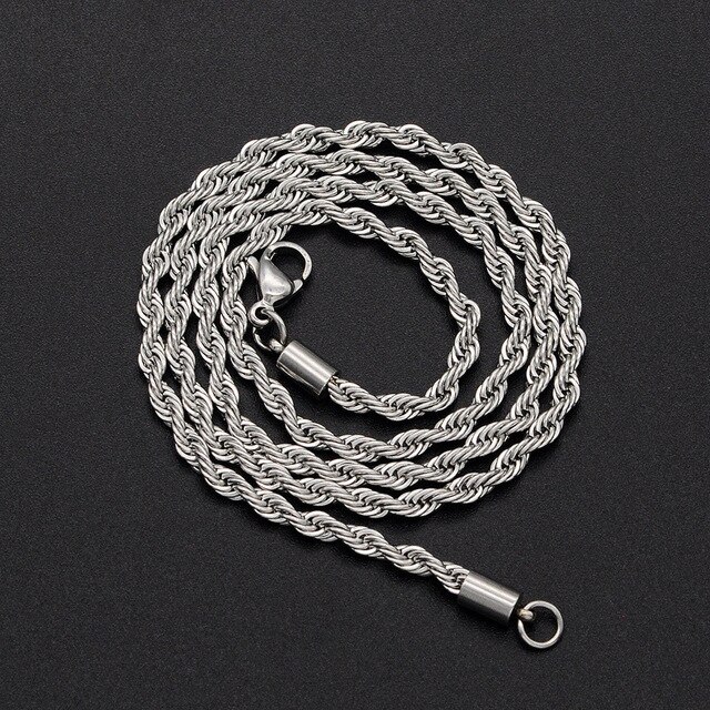 Rope Chain Women Necklace Stainless Steel Gold Color Chain Necklace For Women Jewelry: 1 / 20inch(50cm)