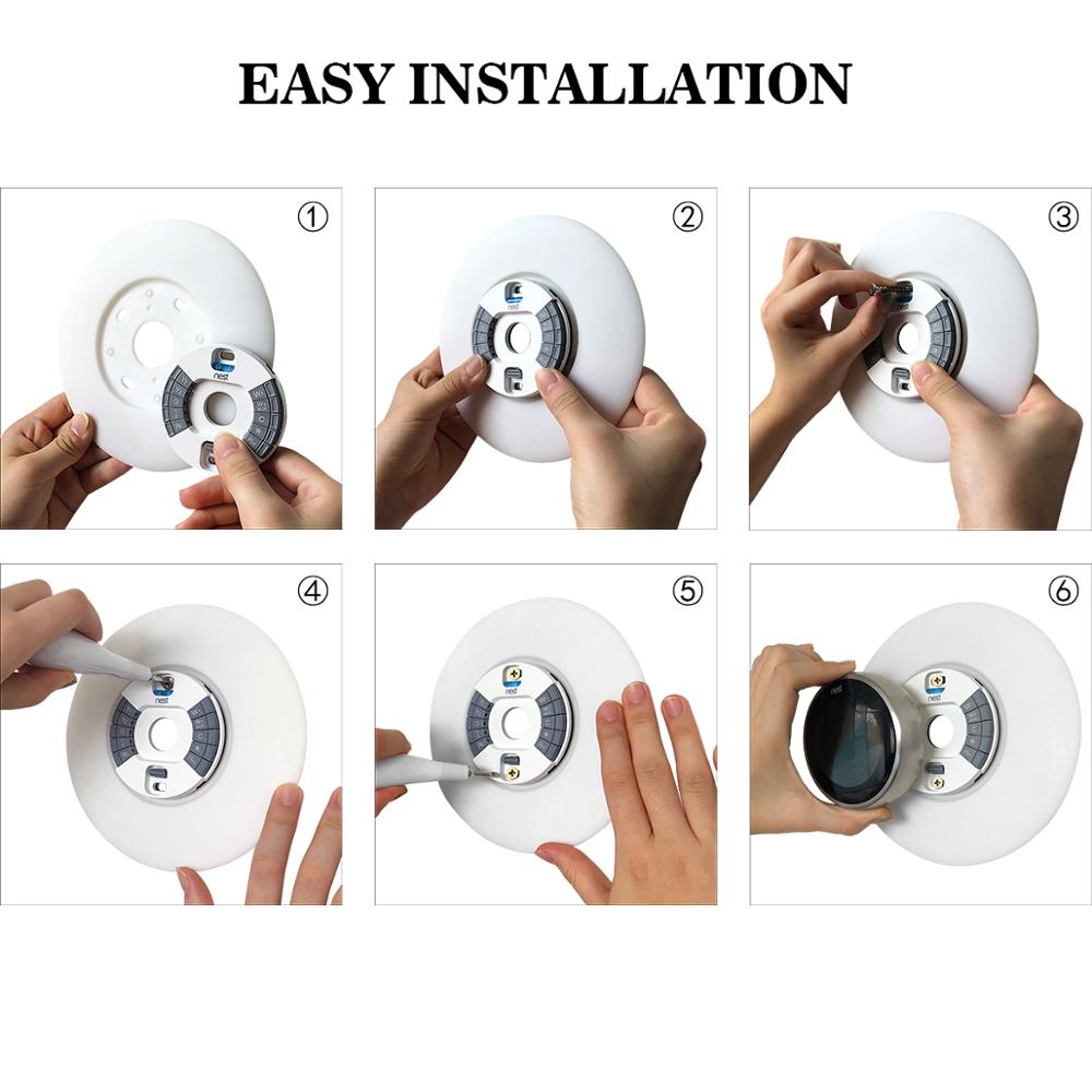 Lingyou Muur Plaat Voor Nest Leren Thermostaat 3rd 2nd 1st Gen En Nest Thermostaat E 3D Stereoscopische Ronde Cover Bracket mount