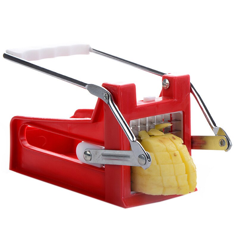 Stainless Steel Hand Push Type Potato Chipper Chip Cutting French Frie Slicer Maker Device Blade Chopper Kitchen Accessories