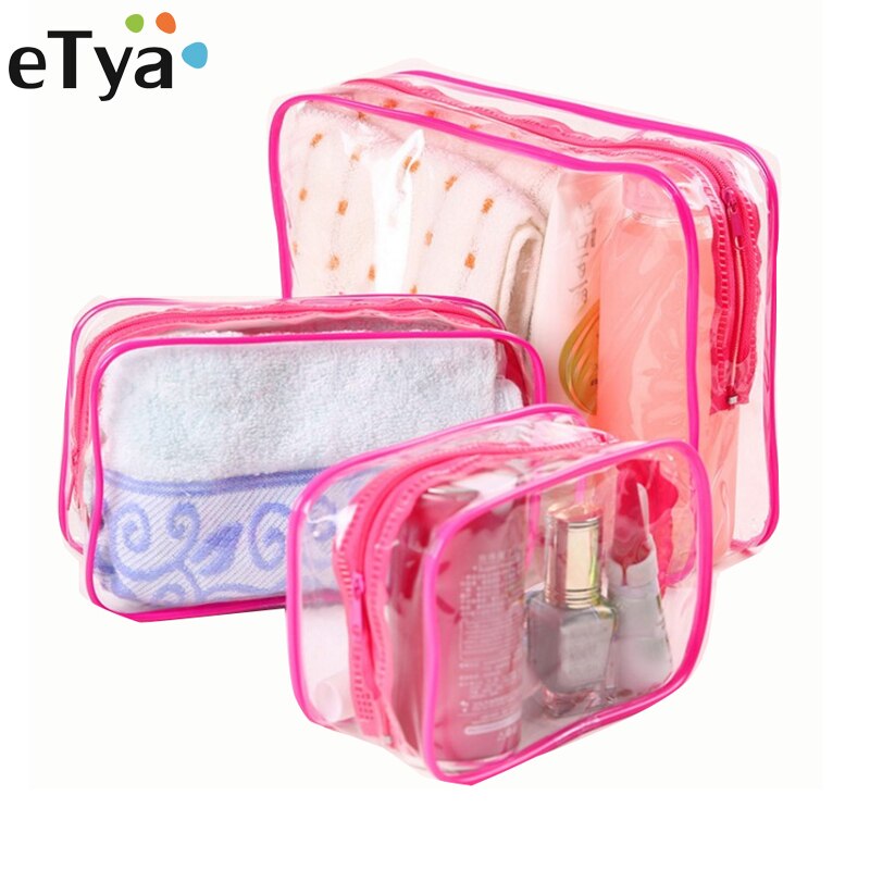 Bolsas de almacenamiento transparentes de PVC, organizador de viaje, bolsa de maquillaje transparente, neceser de belleza, neceser de aseo