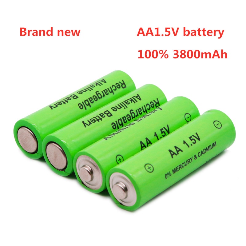 Pilas alcalinas AA de 1,5 V aa de 3800mAh, pilas AAA recargables de 3000mAh para juguetes de luz led mp3, , novedad de 100%