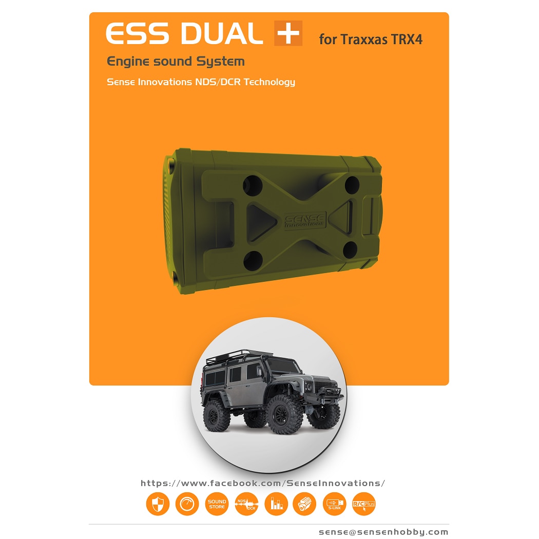 Rc Auto Gevoel Ess-Een Ess-Dual 2 Luidsprekers Motor Geluid Simulator Voor Axiale SCX10 Ii Wraith TRX-4 TRX4