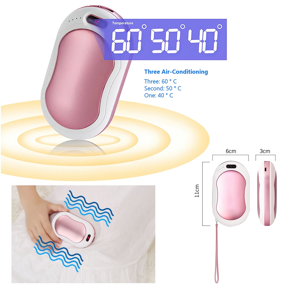 DIOZO-calentador de manos eléctrico Mini 2 en 1, calentador de manos portátil, recargable por USB, almohadilla de calefacción