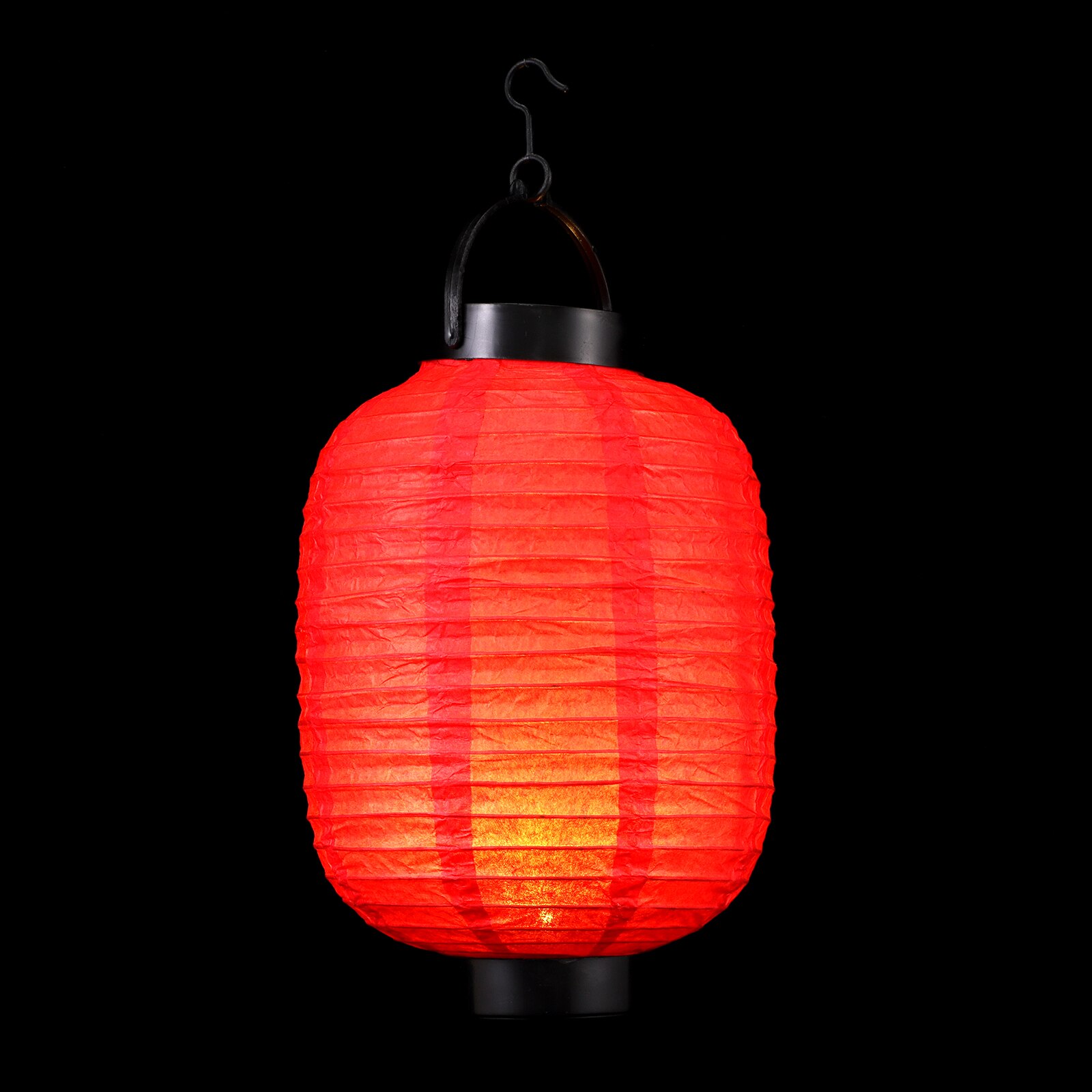 1Pc Japanese Style Paper Lanterns Folding Oval Lantern Decorative Paper Lantern Folding Paper Lantern Party Decoration Prop: Red