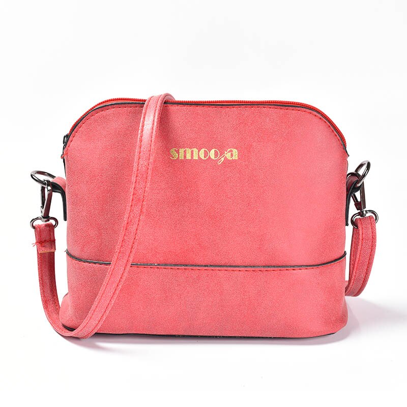 SMOOZA mode vrouwen messenger bag scrub shell tas Nubuck Lederen kleine crossbody tassen over de schouder vrouwen handtas: red letter