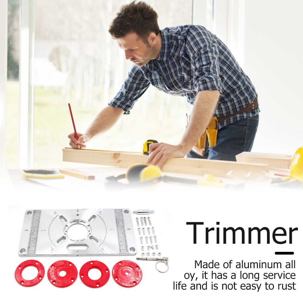 Multifunction Aluminum Router Table Insert Plate Woodworking Benches Wood Router Trimmer Models Engraving Machine