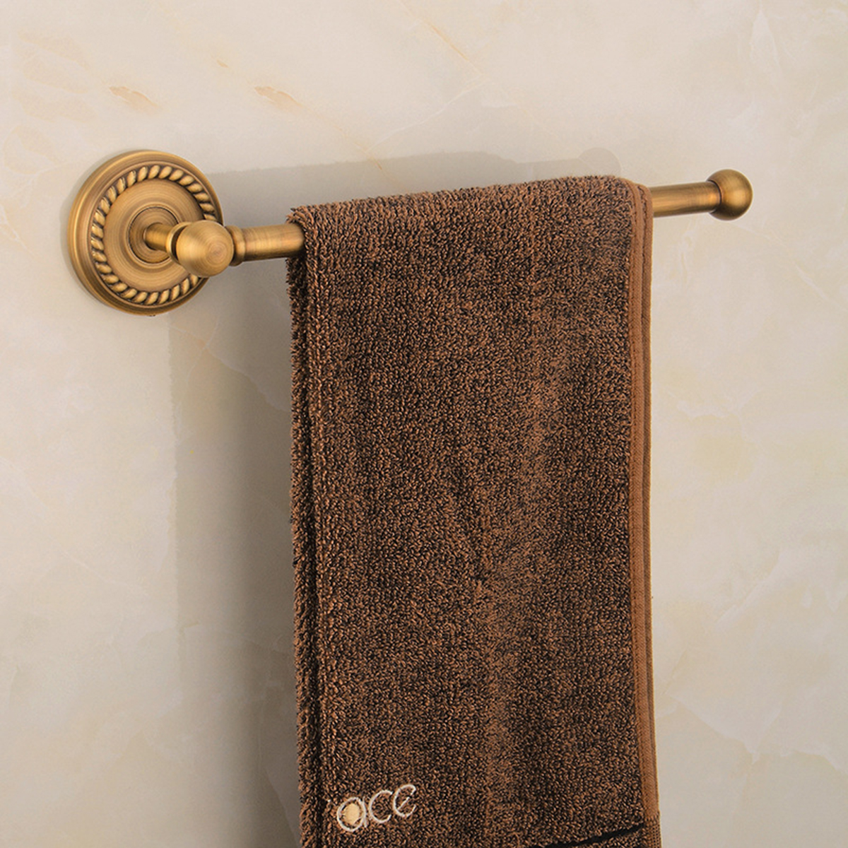 Kobber håndklestativ veggmontert enkeltstang håndkle bar håndkleholder henger husholdningsartikler til dårlig hjemmehotell