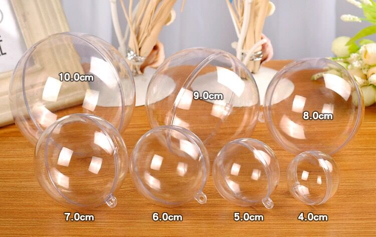 20 stk 4cm gennemsigtige runde kugler juletræ hængende kugler ornament gør-det-selv plast åben klar år hjemme juleindretning
