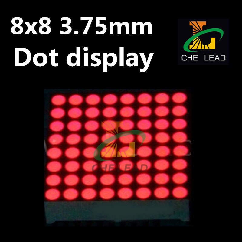 10Pcs/lot 8*8 Dots Red Light LEDs Dot Matrix Display 3.75mm digital display Row Common cathode