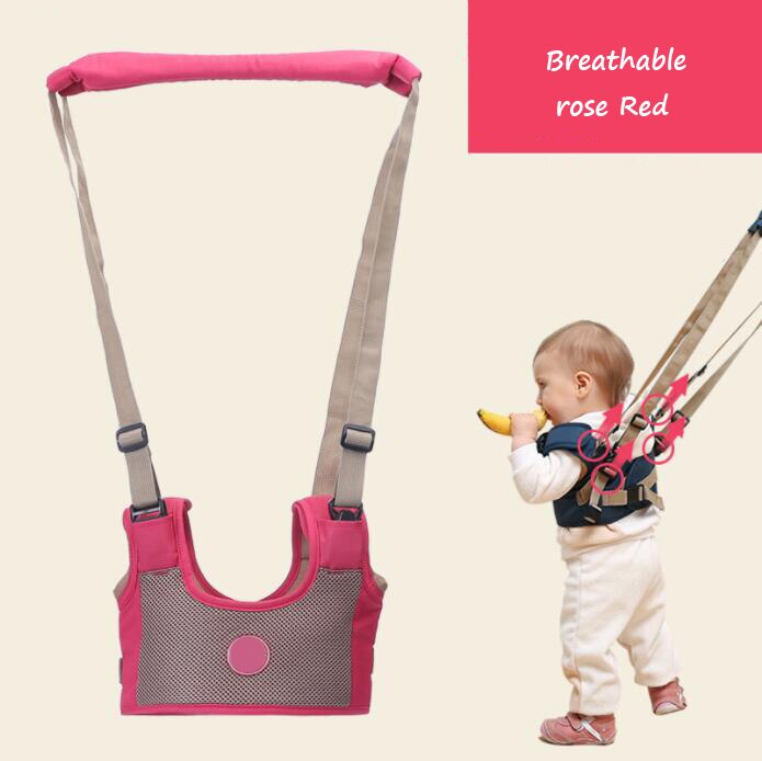 ! Correa de seguridad ajustable de para niños y niñas, arnés de bebé: Breathable-roseRed