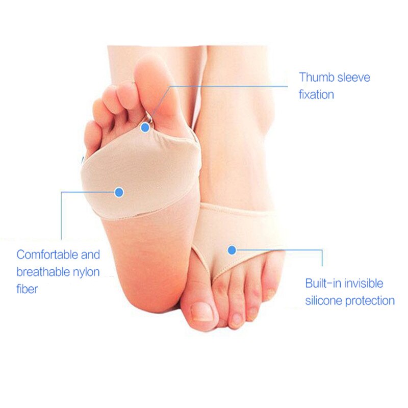 2pc Orthopedic Pad Insoles Pads Fabric Metatarsal Ball Of Foot Cushions Forefoot Pain Support Front Foot Pad Feet Foot Care Tool