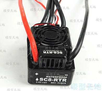 Hobbywing EZRUN WP SC8 120A 120A-RTR Wasserdichte Bürstenlosen ESC Geschwindigkeit Regler 2-4S Lipo passen 3660 3674 Motor- für 1/10 1/8 RC Auto: SC8 RTR