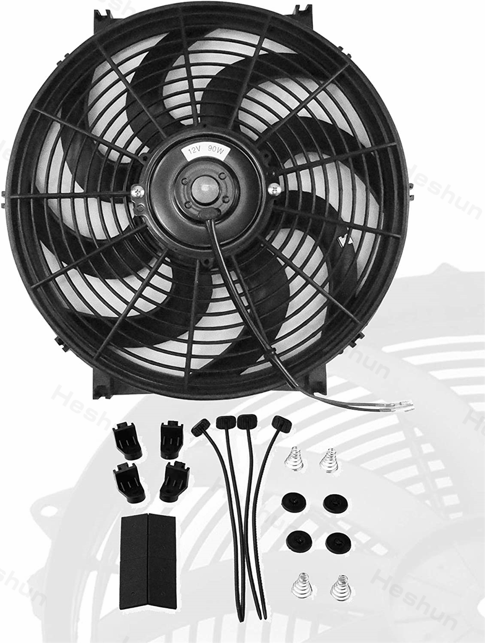 Universell 8/10/12/14/16 Zoll schlanker Lüfter drücken ziehen Hochleistungs-Kühler lüfter 12V 80W 2100 U/min montieren Bausatz schwarz: Braun